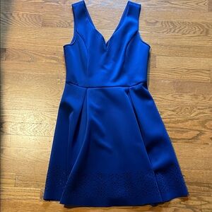 Alya Royal Blue V-Neck Mini Dress